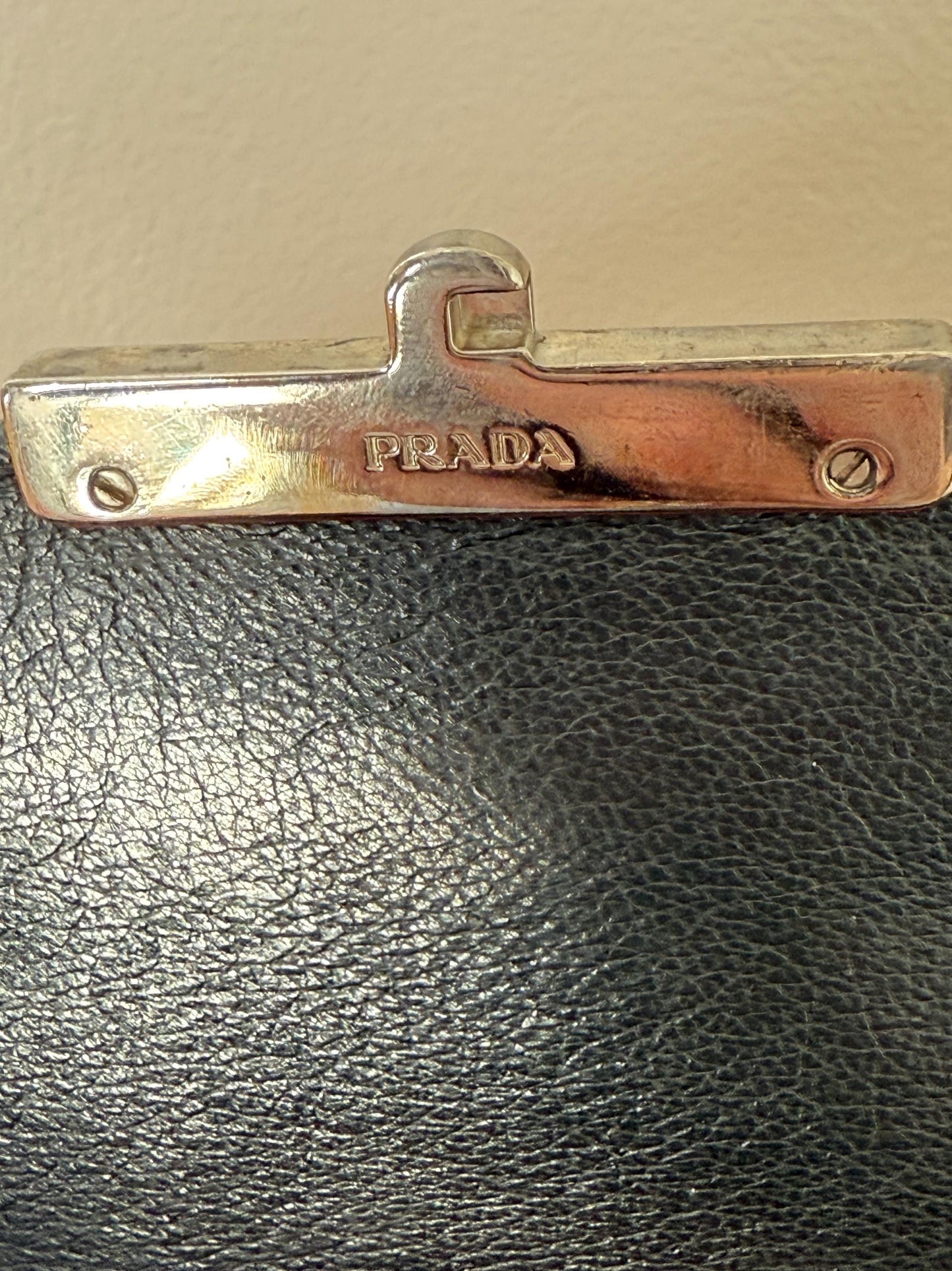 AUTHENTIC Prada Saffiano Leather Flap Bi Color Bag Red/Orange