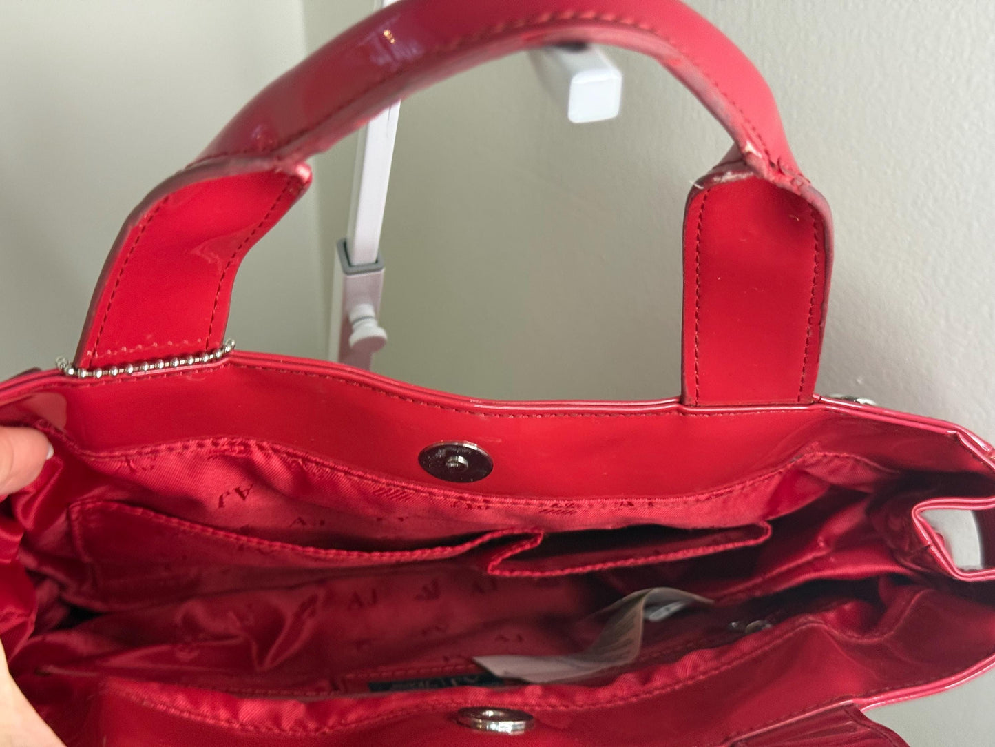 Armani Jeans Red Patent Leather Handbag