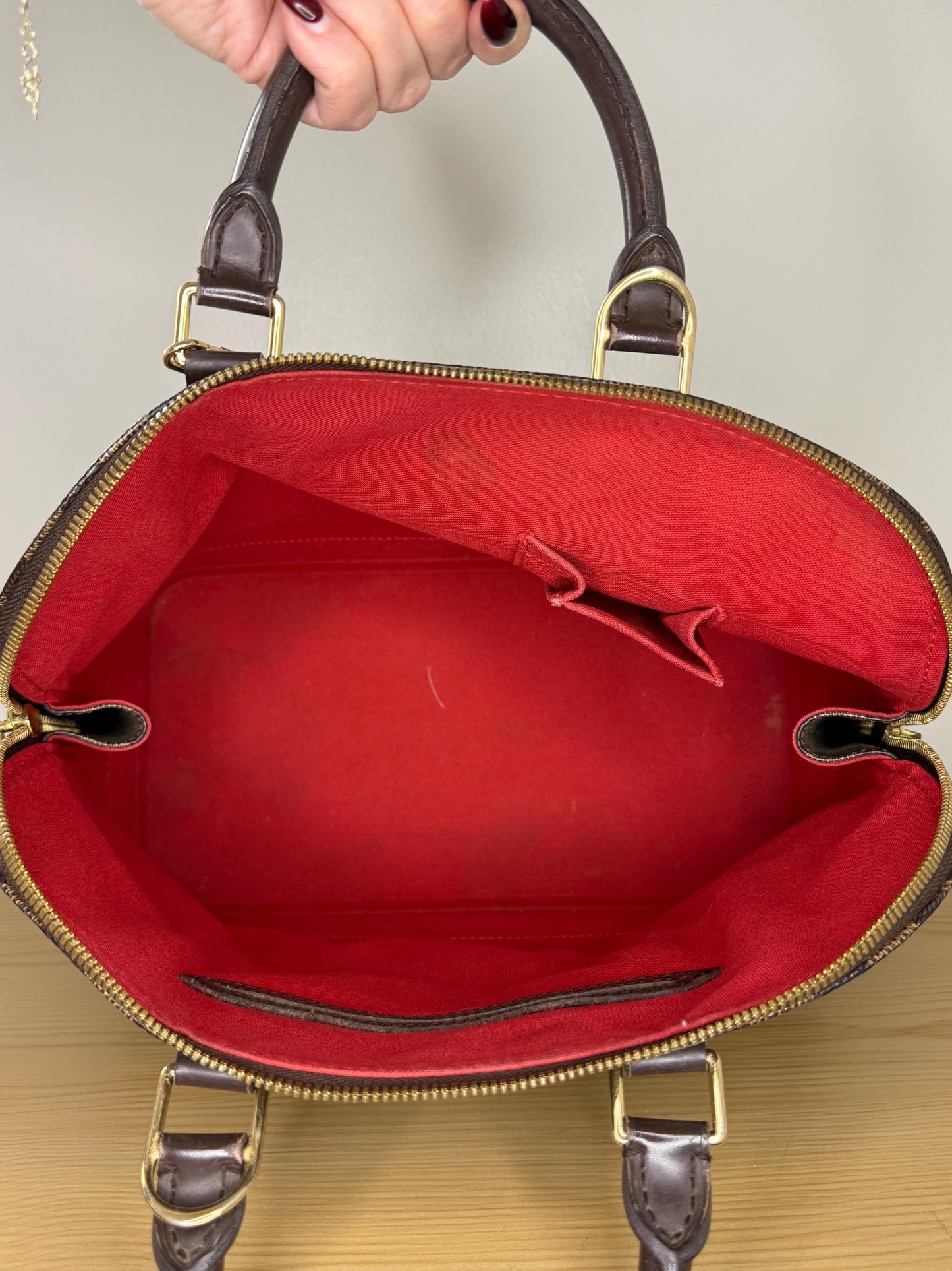 Louis Vuitton Damier Ebene Alma PM Canvas Bag