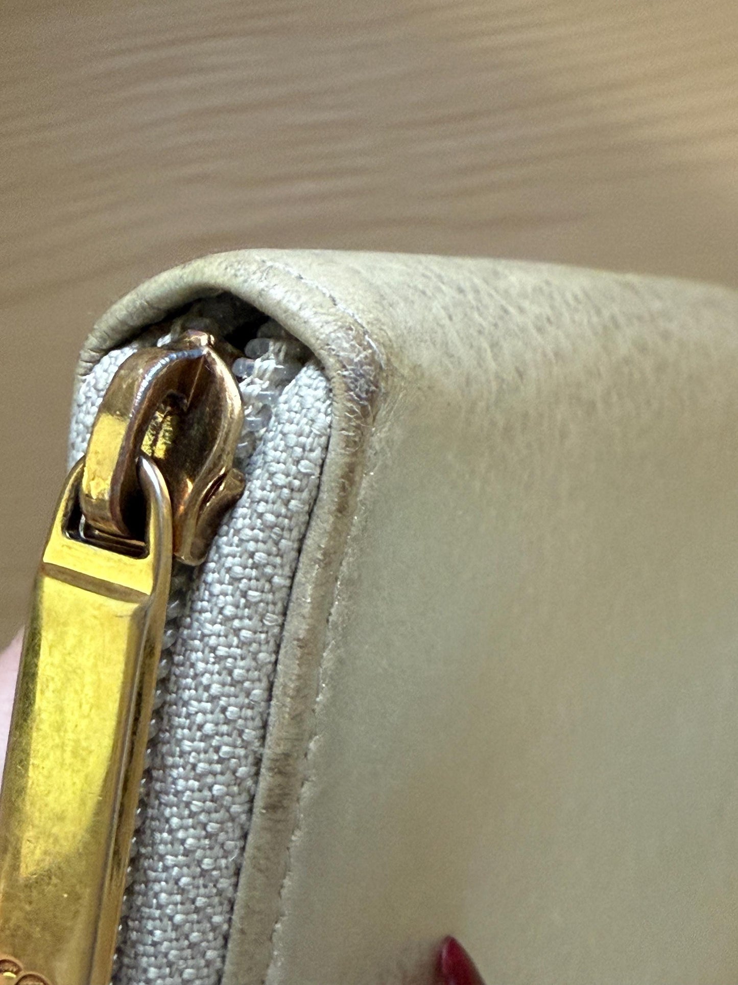 Chanel Metallic Champagne CC Zip- Around