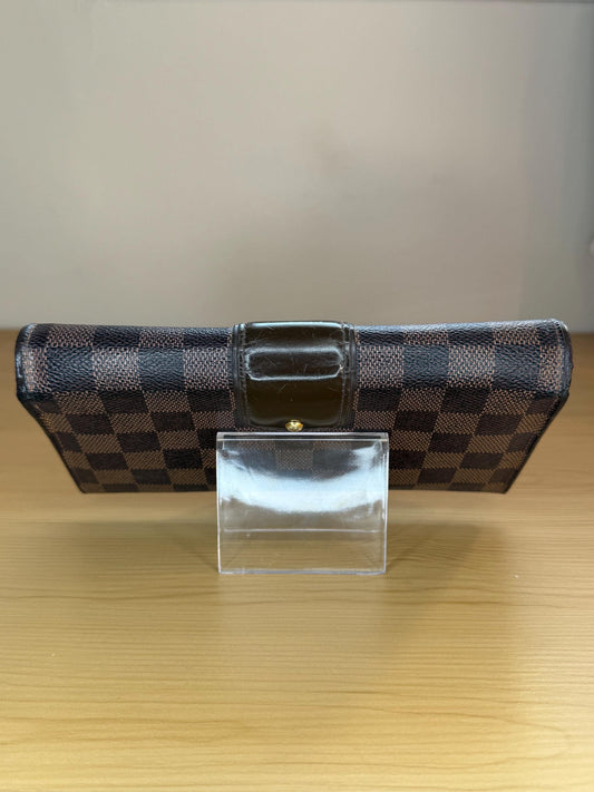 AUTHENTIC LOUIS VUITTON Damier Ebene Sistina Long Wallet