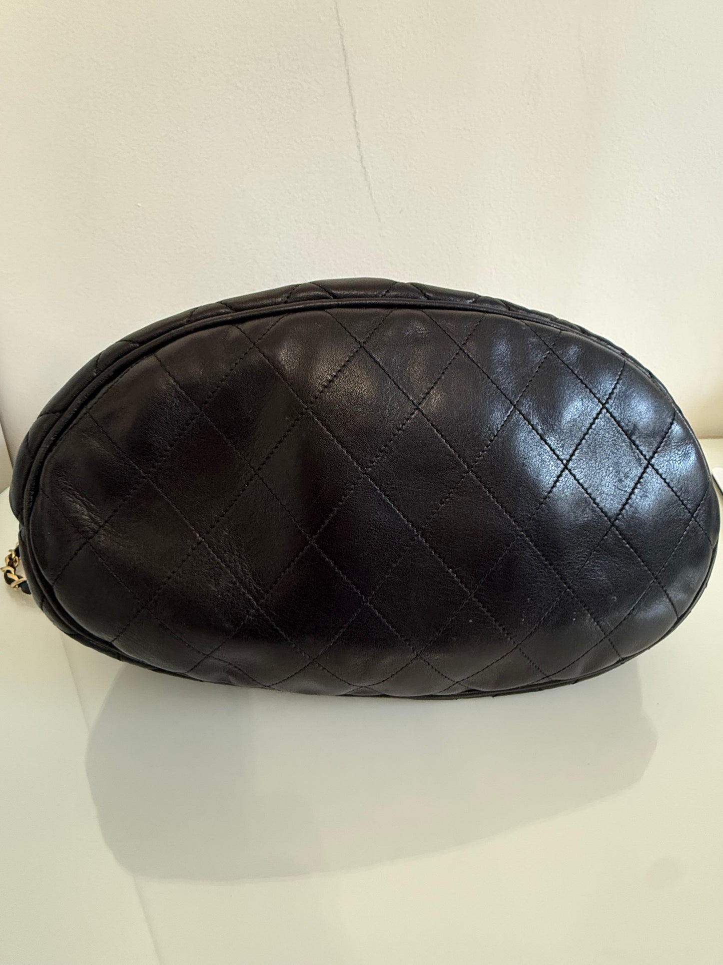 Chanel Vintage Black Lambskin Bucket Bag