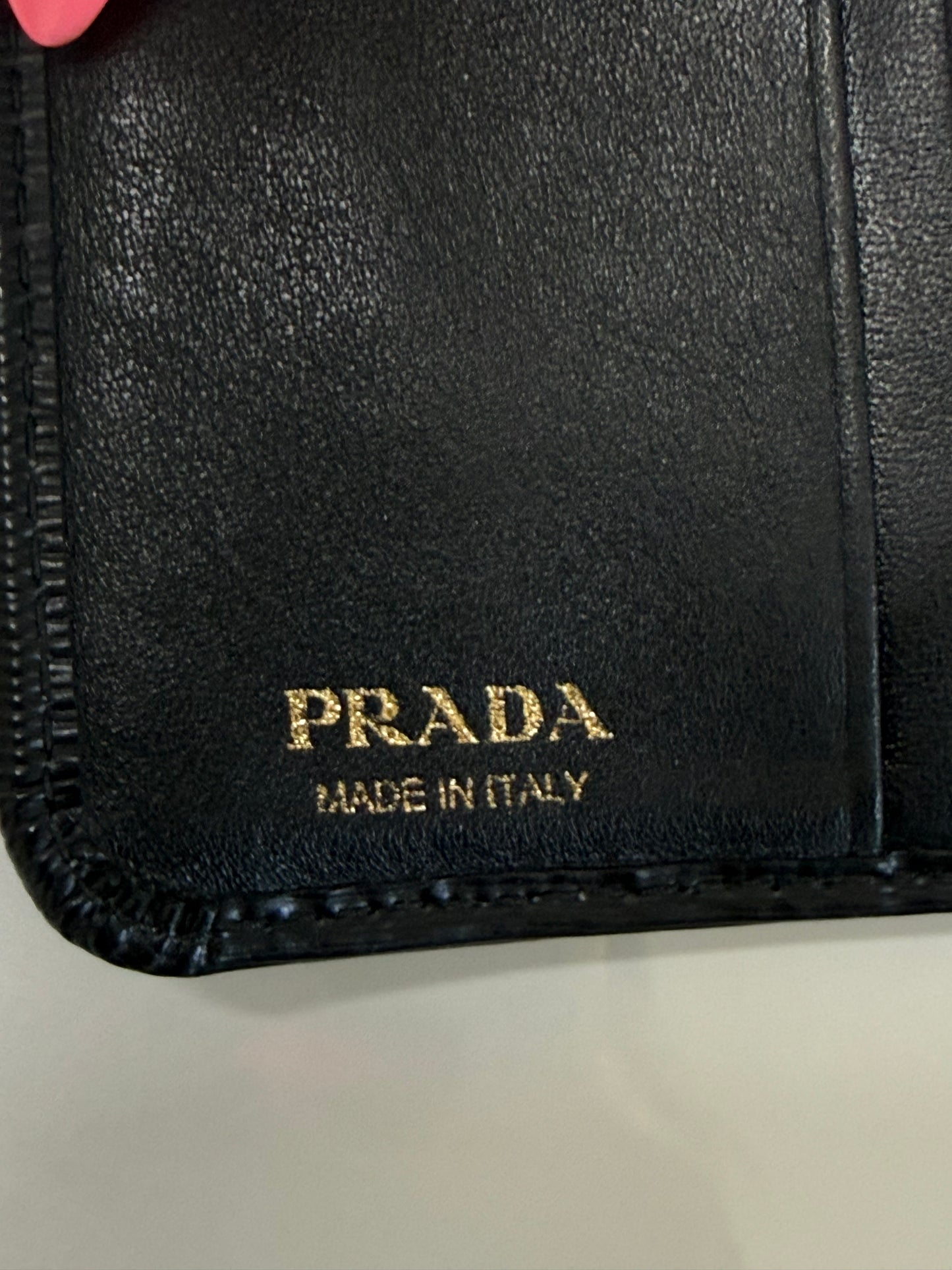 Prada Saffiano Black Compact Wallet