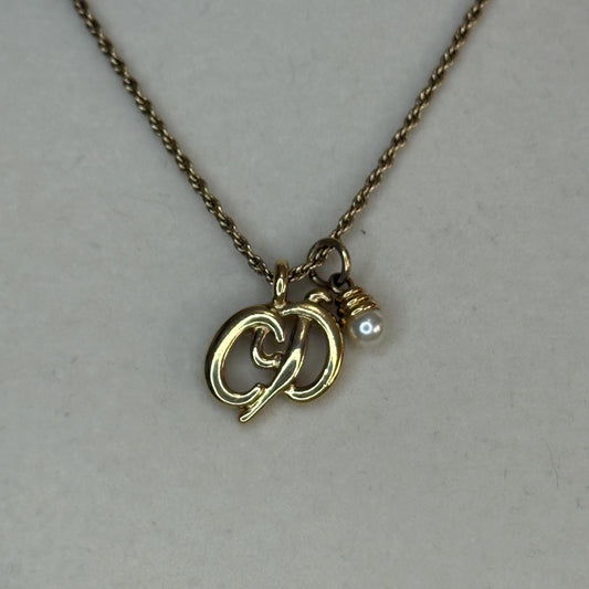 Christian Dior Vintage “CD” Charm with drop pearl