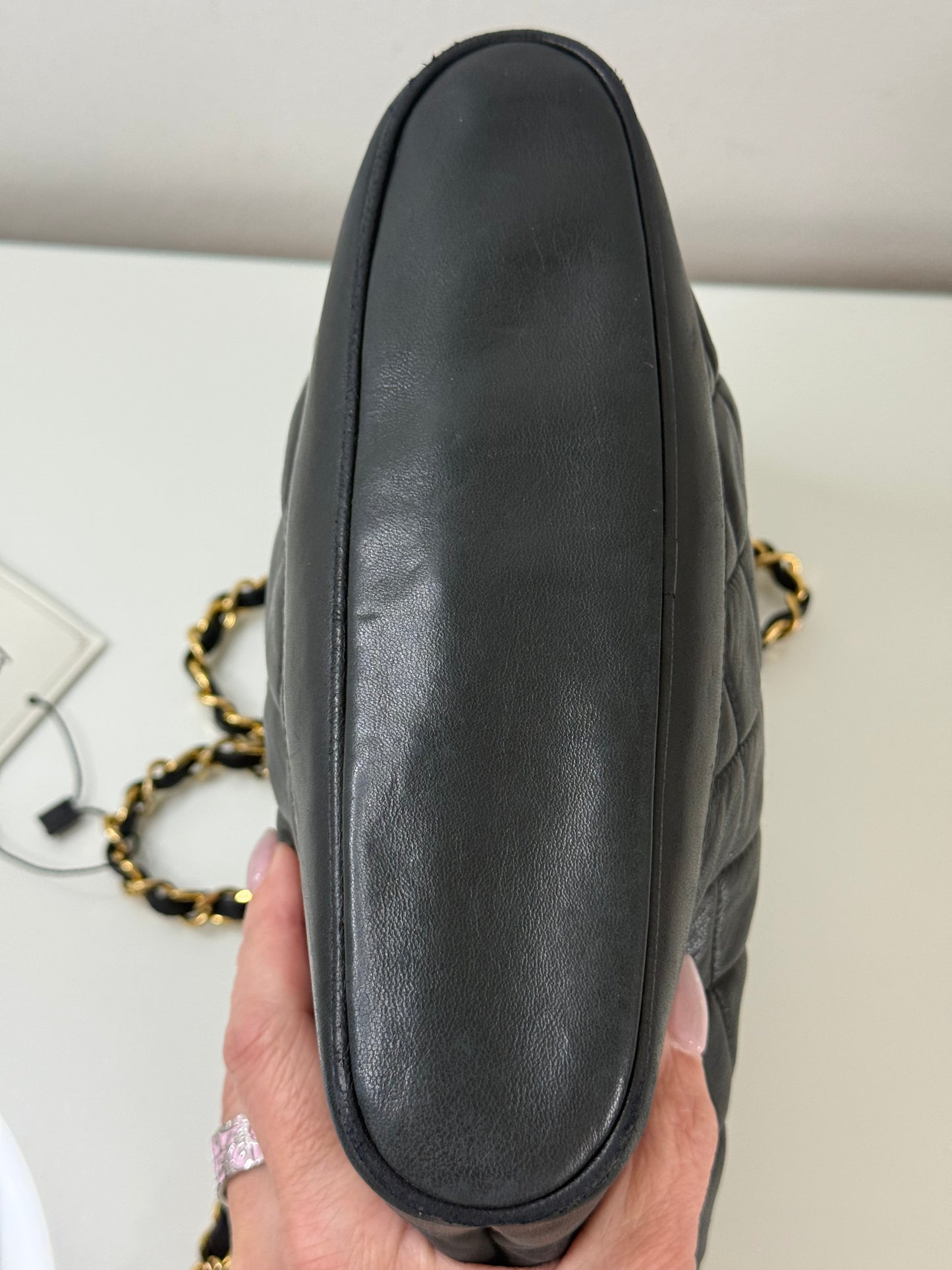 Chanel Black Vintage Quilted Black Lambskin Bag