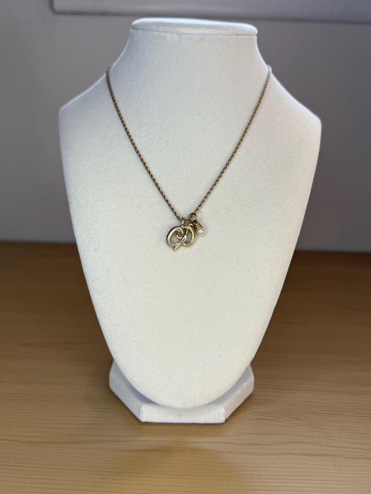 Authentic Vintage Christian Dior “CD” with drop pearl