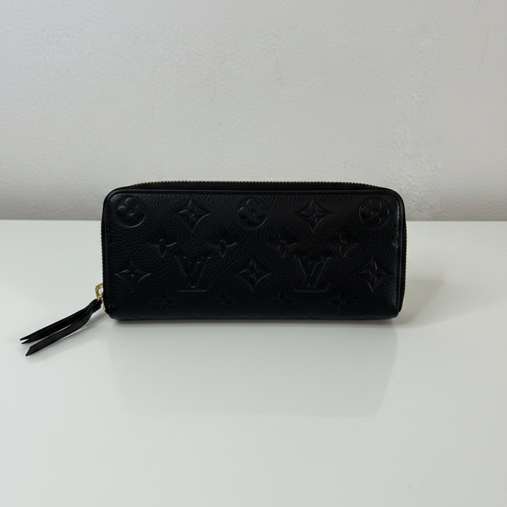 Louis Vuitton Black Emprente Zippy Wallet