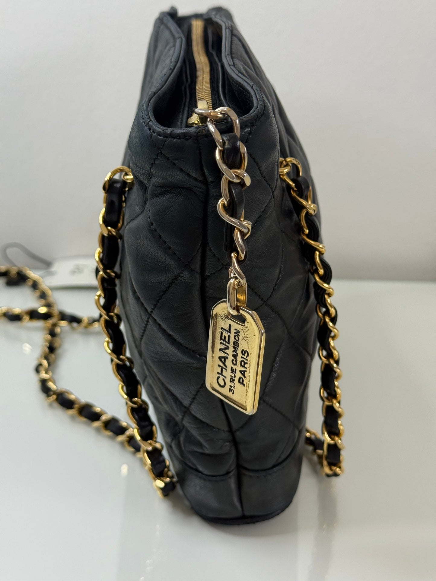 Chanel Black Vintage Quilted Black Lambskin Bag