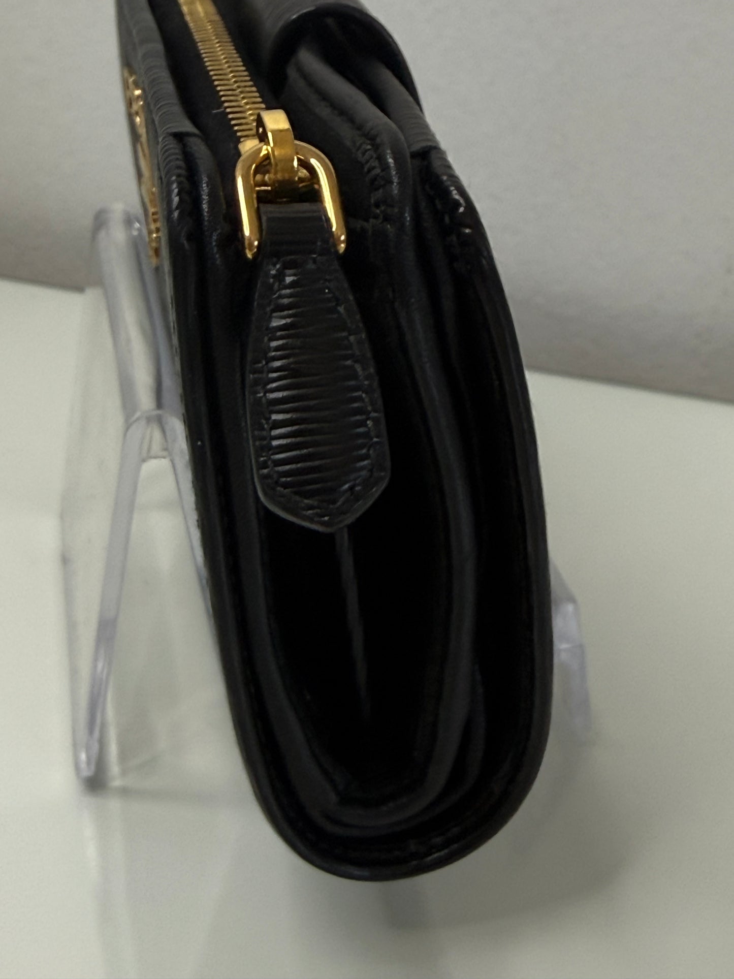 Prada Saffiano Black Compact Wallet