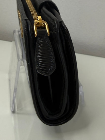 Prada Saffiano Black Compact Wallet