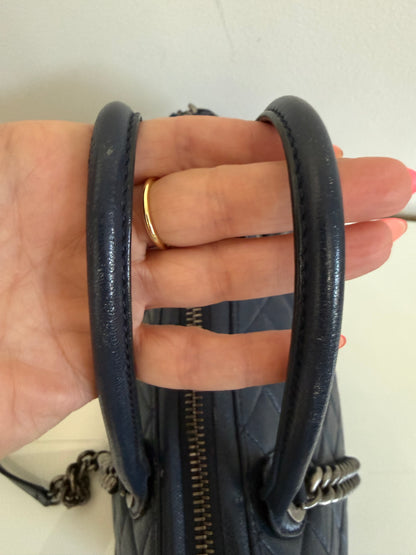 Chanel 31 RUE Cambon Navy Goatskin with Ruthenium Chain Straps Handbag
