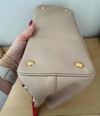 Prada Galleria Cameo Beige Saffiano Leather Bag