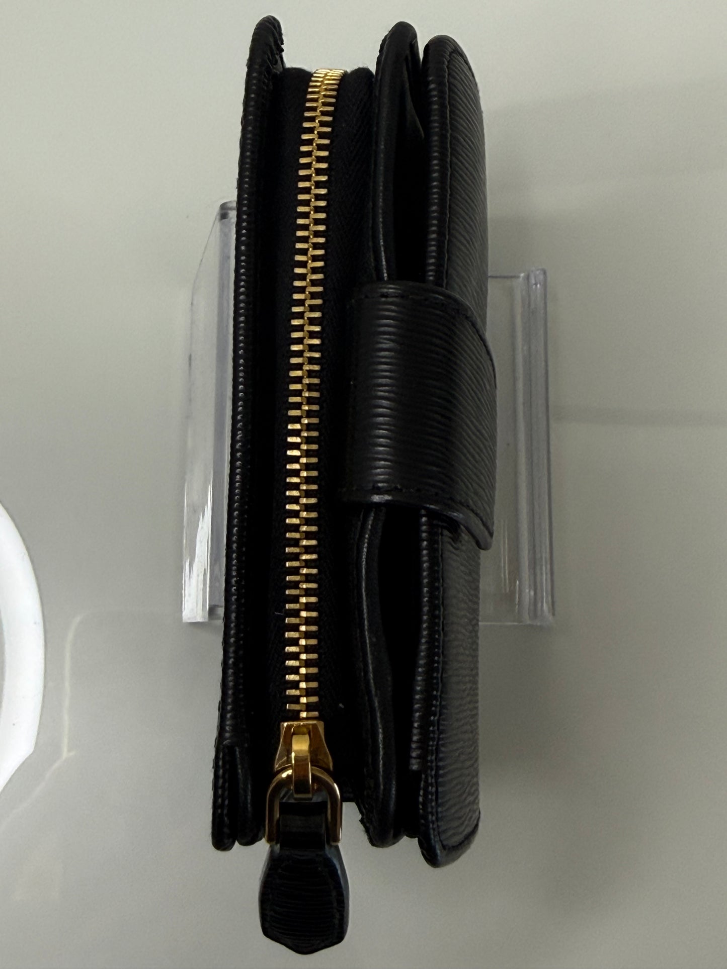 Prada Saffiano Black Compact Wallet