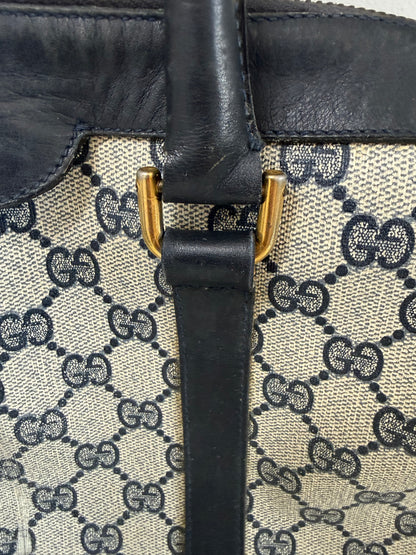 Gucci Vintage GG Navy Supreme Boston Bag