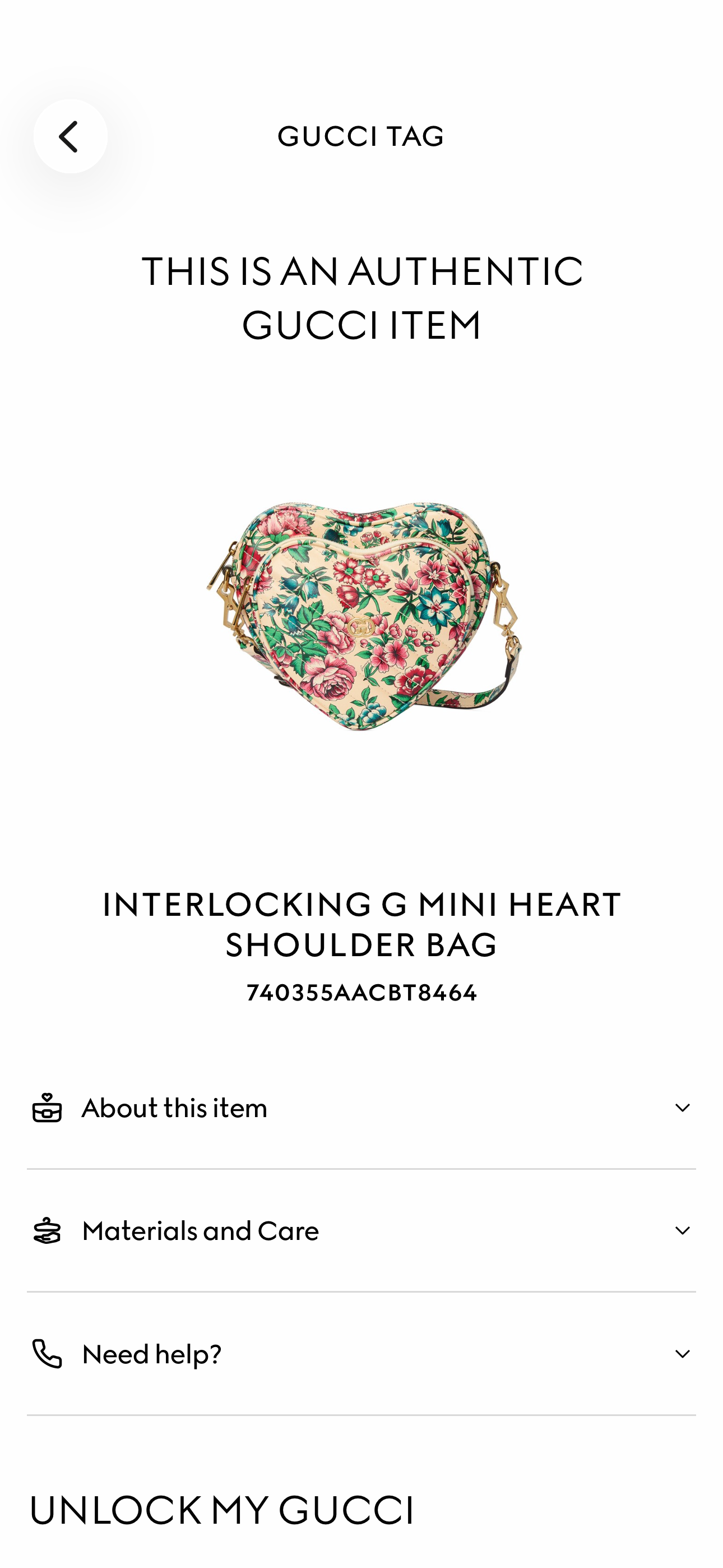 Gucci Brit Rose Print Interlocking G Mini Heart Shoulder Bag