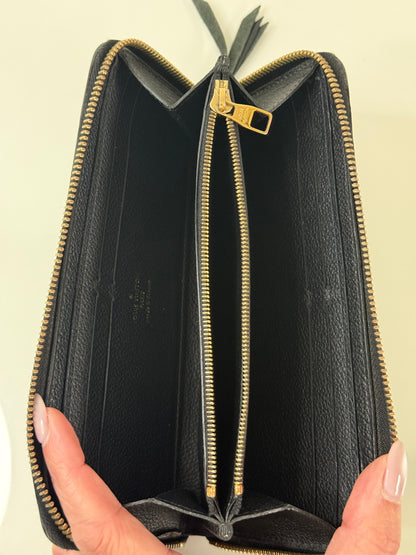 Louis Vuitton Black Emprente Zippy Wallet