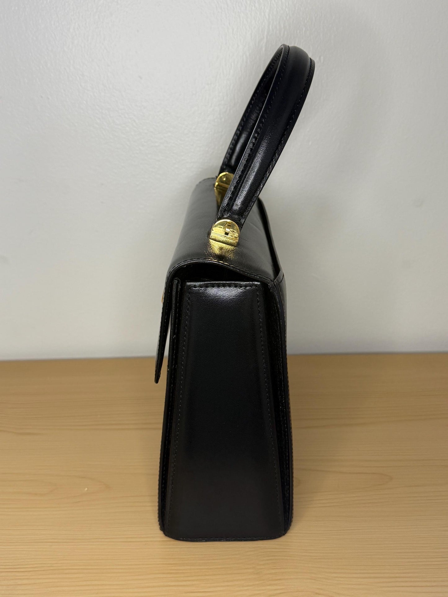 Bally Vintage Black Top Handle Bag