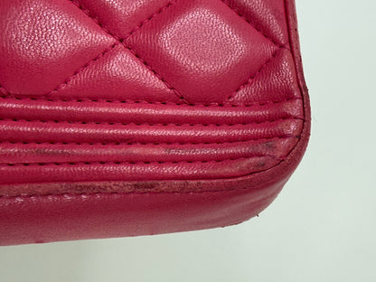 Chanel Fuchsia Pink Quilted Boy WOC