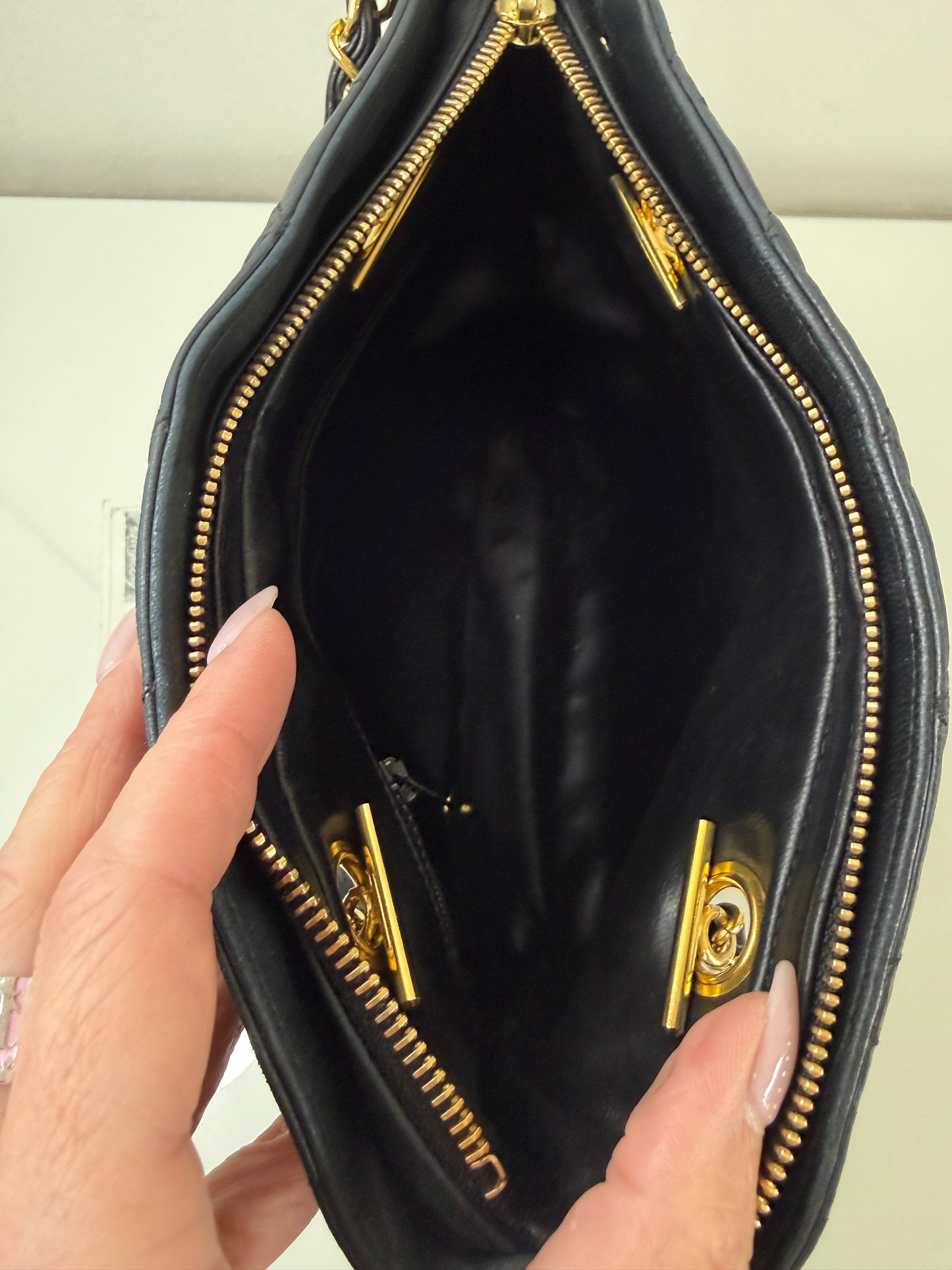 Chanel Black Vintage Quilted Black Lambskin Bag