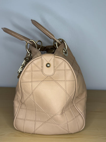 Dior Beige Cannage Leather Granville Polochon Satchel