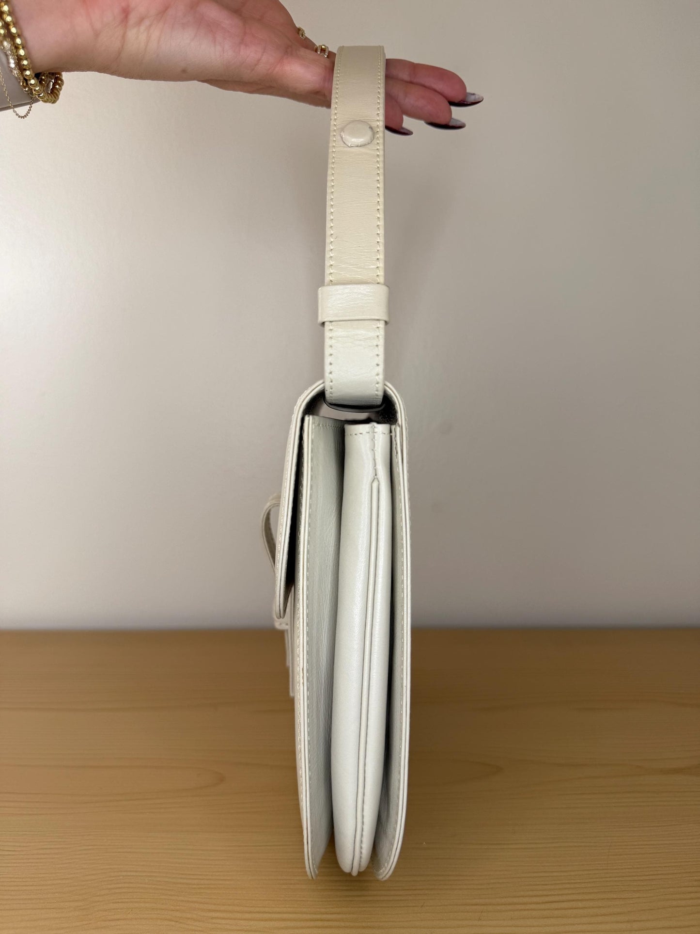 AUTHENTIC Vintage YSL 2 Way Cream Shoulder Bag