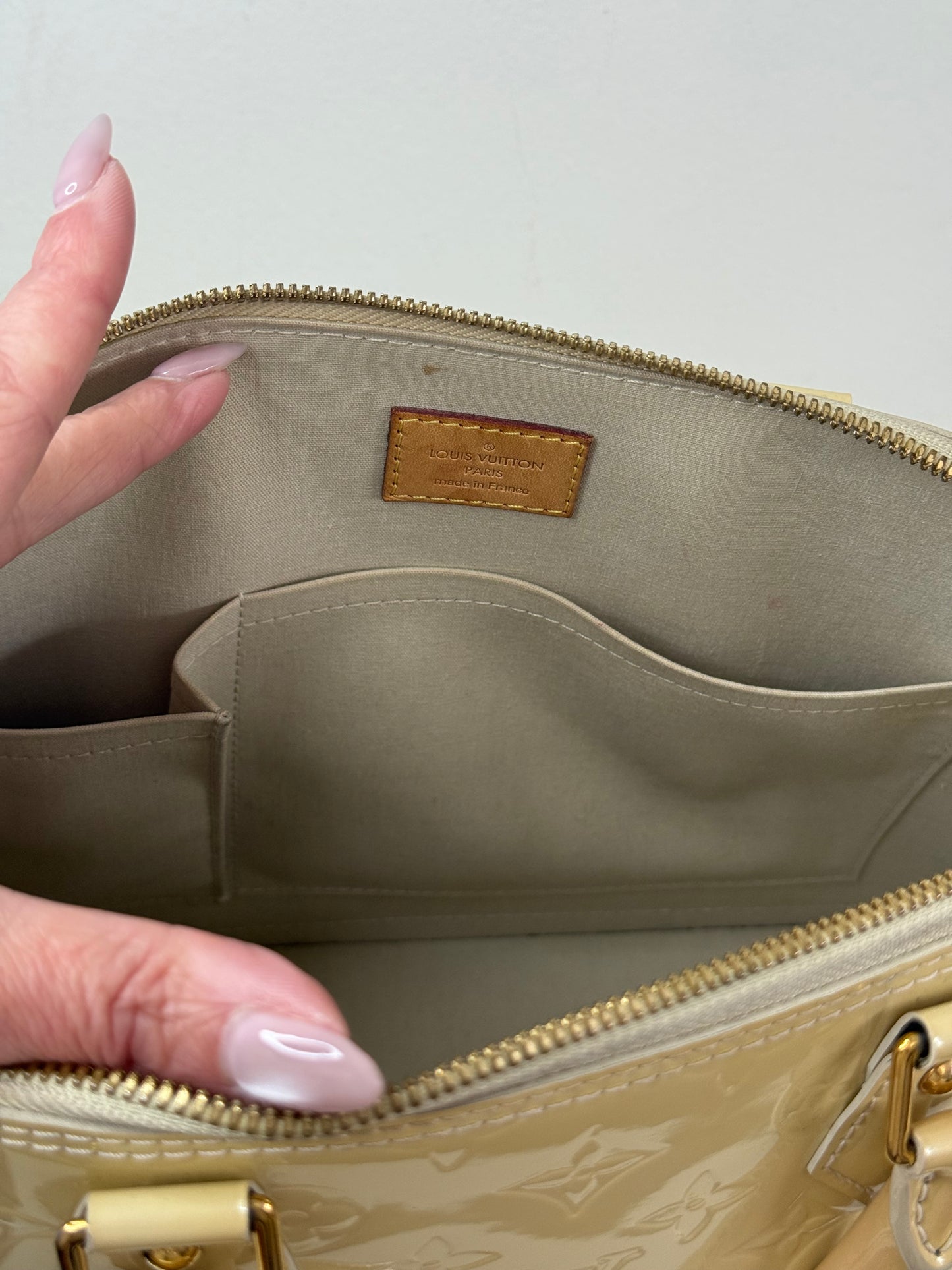 Louis Vuitton Light Yellow Vernis Alma PM