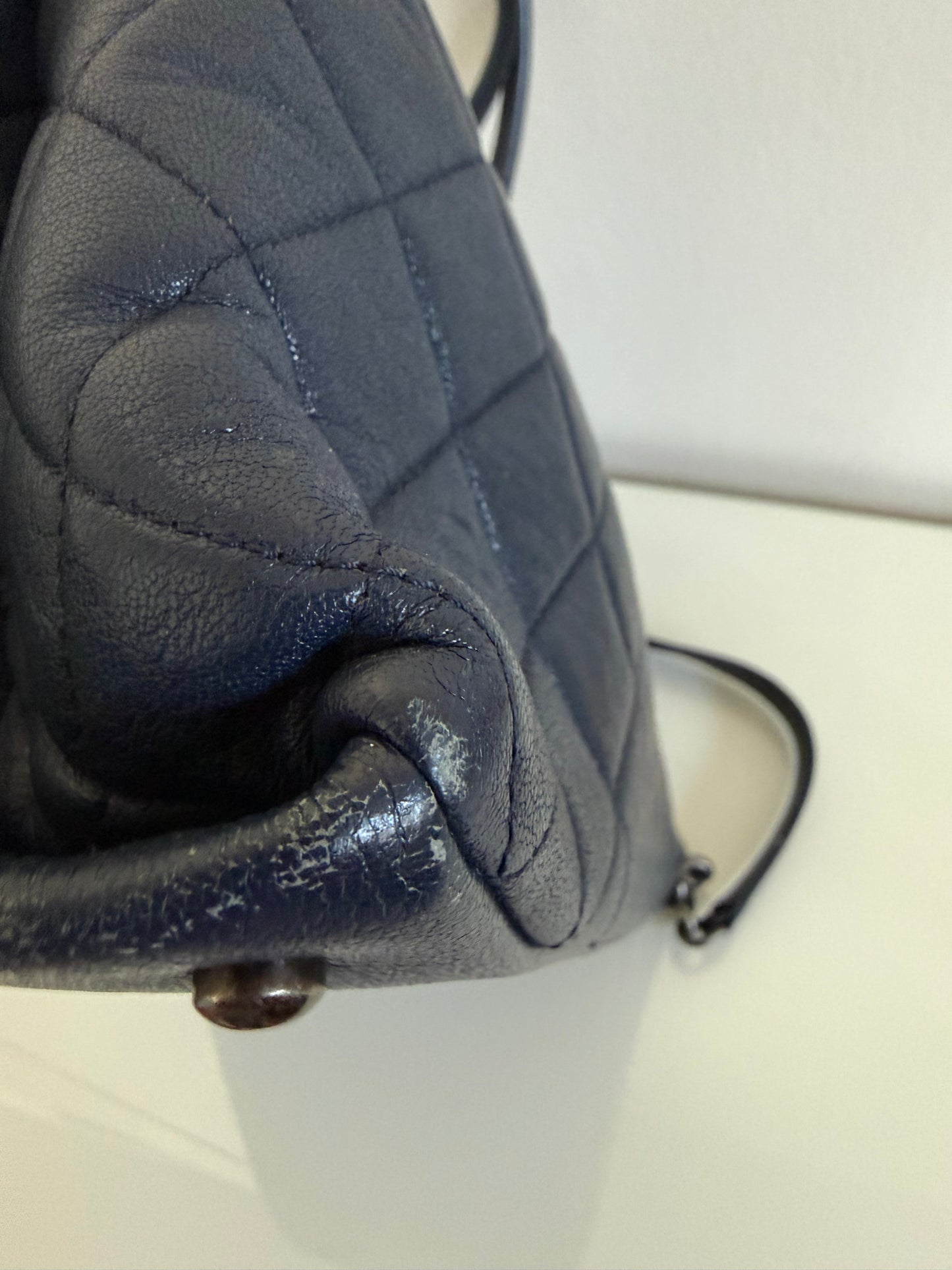 Chanel 31 RUE Cambon Navy Goatskin with Ruthenium Chain Straps Handbag
