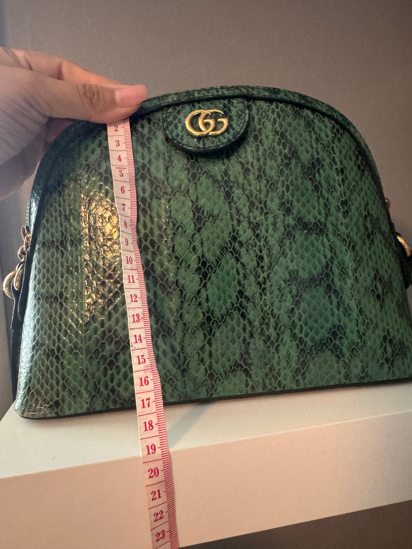 Gucci Ophidia Dome Crossbody Bag- Green Python Leather