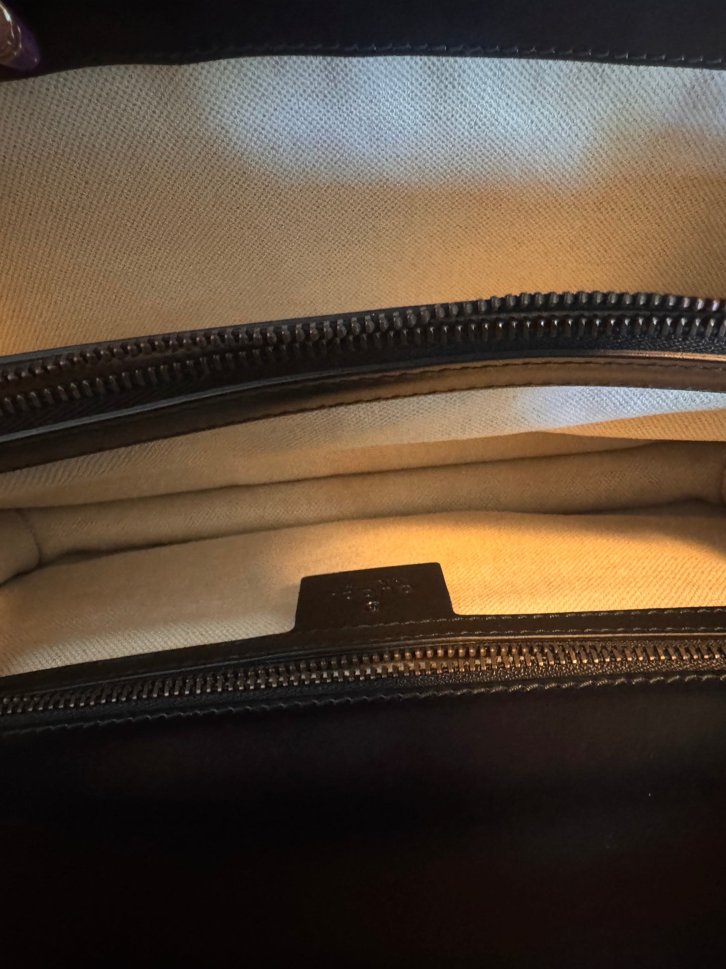 Gucci Black Smooth Leather GG Marmont Heart Shoulder Bag