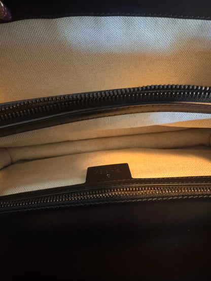 Gucci Black Smooth Leather GG Marmont Heart Shoulder Bag