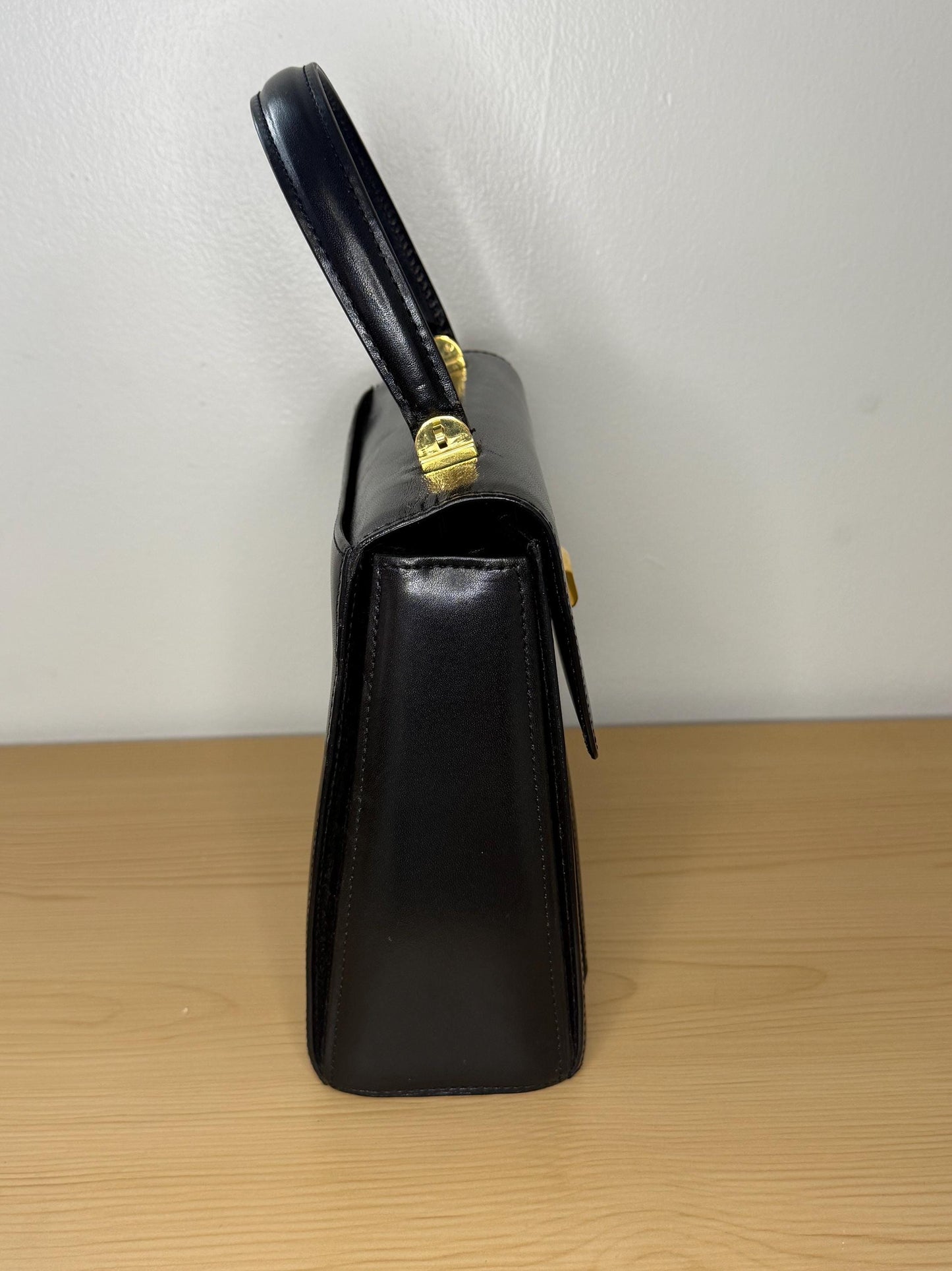 Bally Vintage Black Top Handle Bag