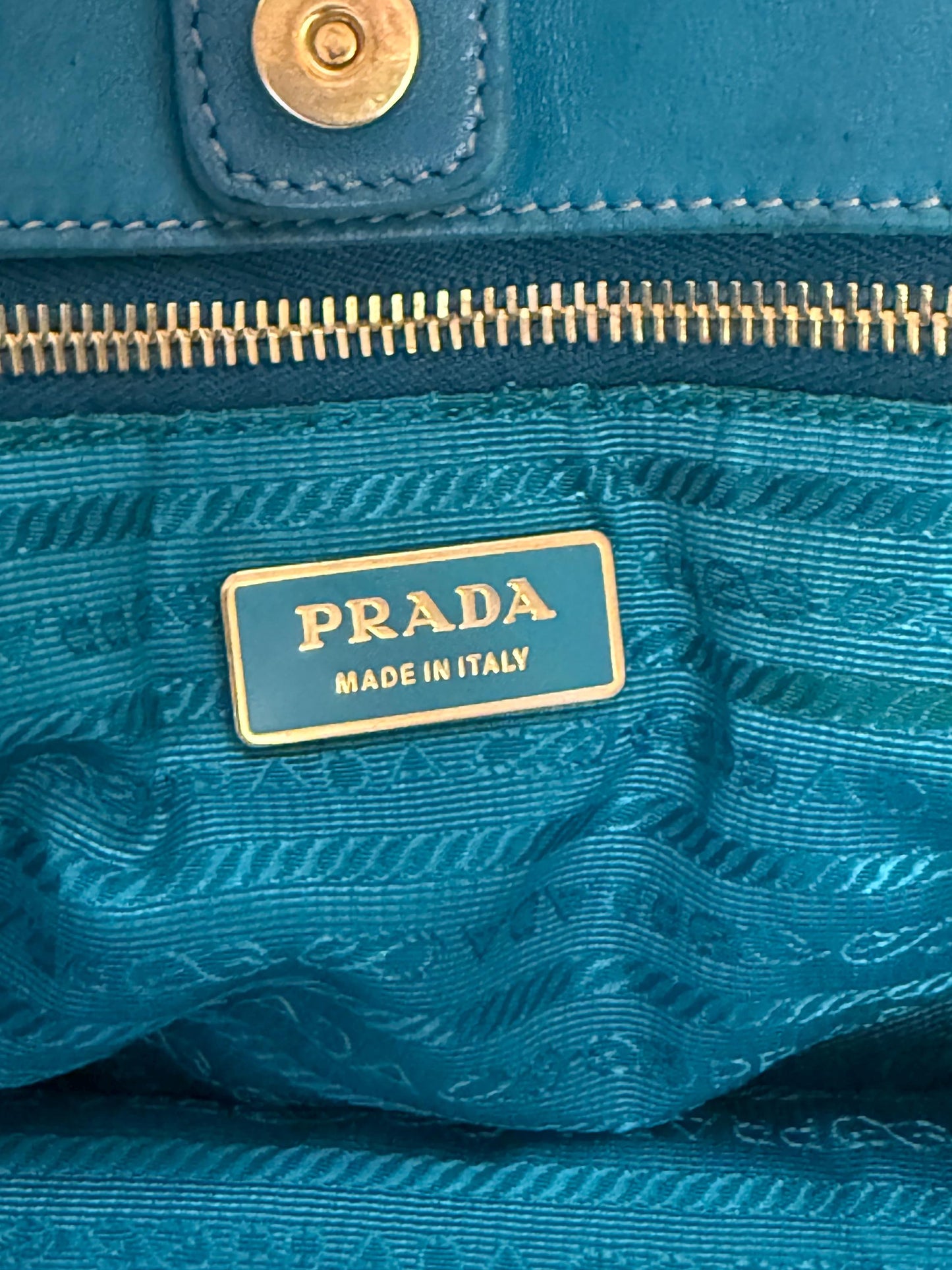 AUTHENTIC Prada Bow Tote Tessuto Turquoise Nylon Bag