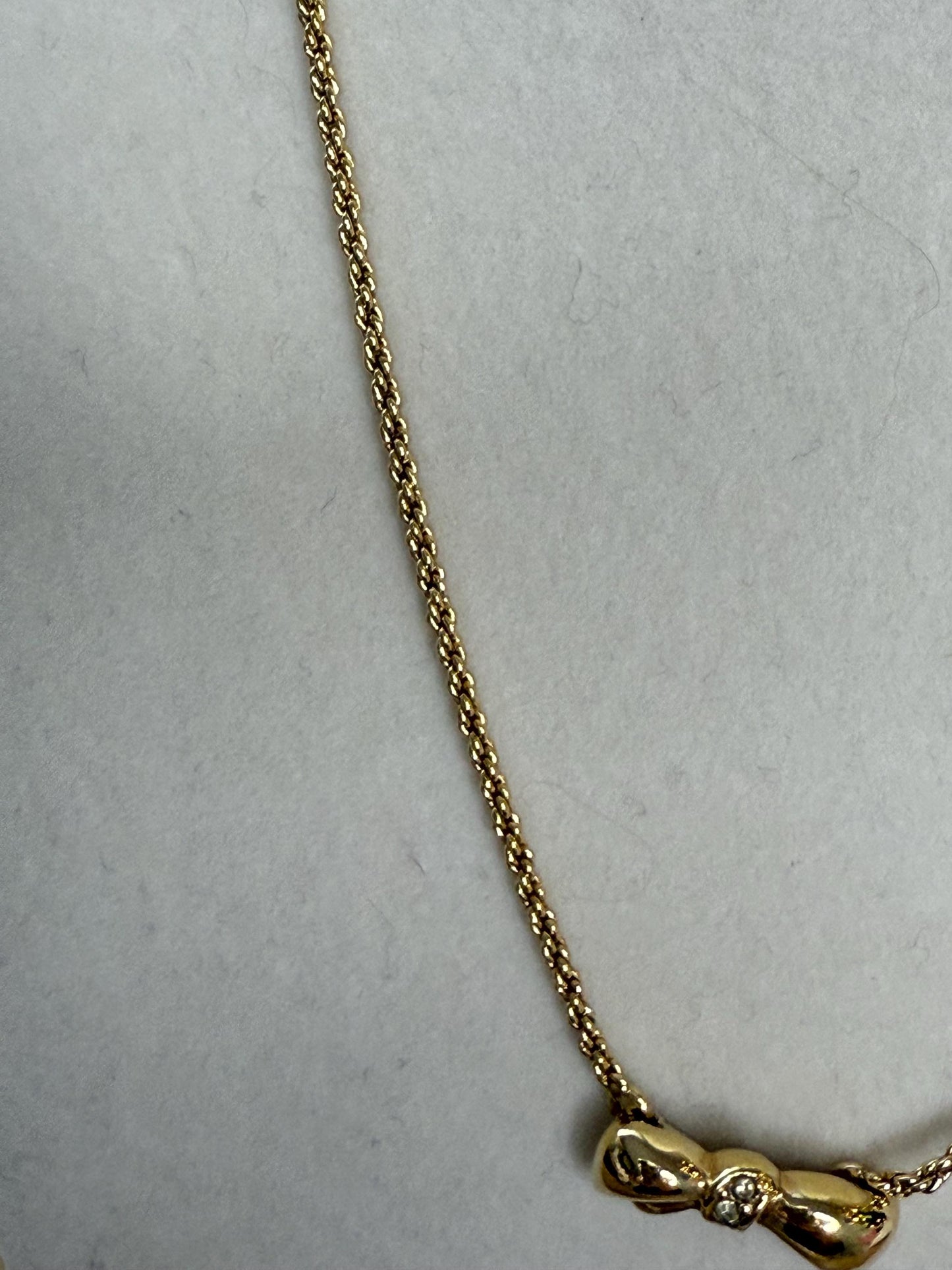 Authentic Vintage Christian Dior Bow Necklace with Rhinestones