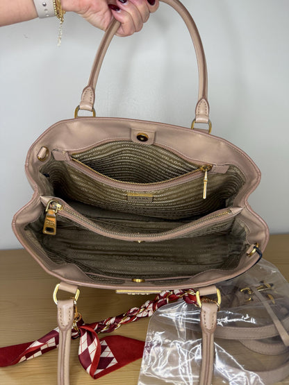 Prada Galleria Cameo Beige Saffiano Leather Bag