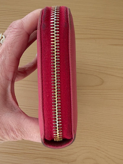 Prada Saffiano Long Zip Around Peonia