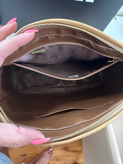 Chanel Vintage Beige Large Lambskin Camera Bag
