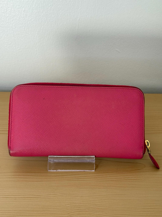 AUTHENTIC Prada  Saffiano Long  Zippy Wallet Peonia