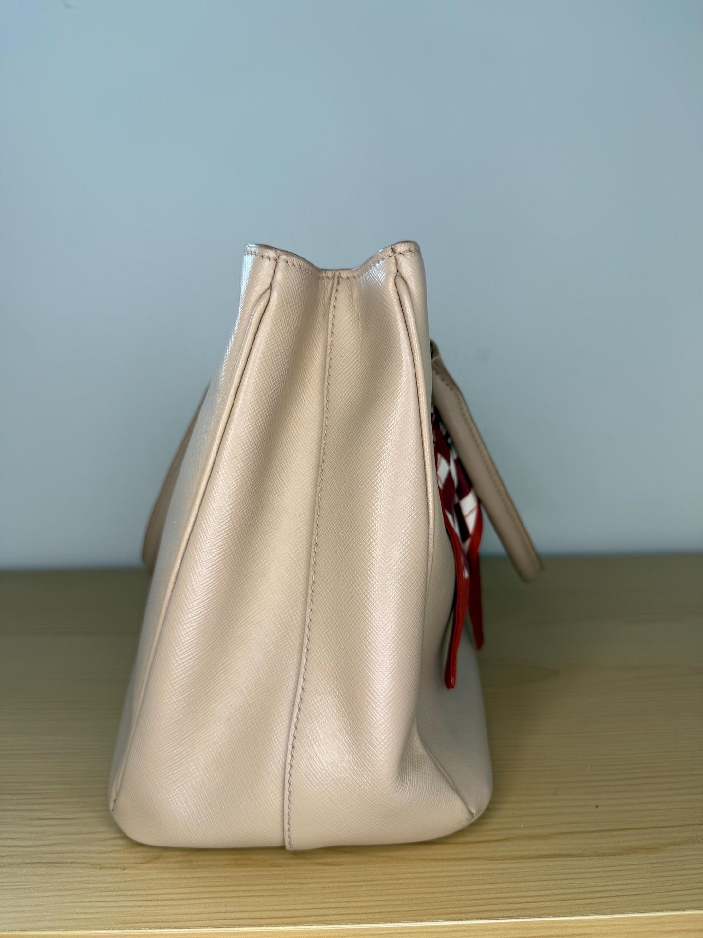 Prada Galleria Cameo Beige Saffiano Leather Bag
