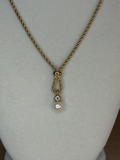 Christian Dior Vintage Pearl with Rope Chain