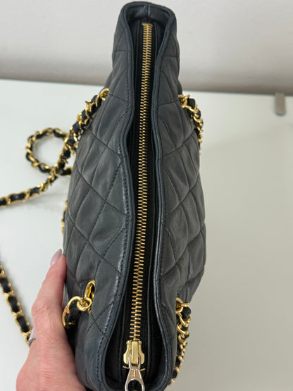 Chanel Black Vintage Quilted Black Lambskin Bag