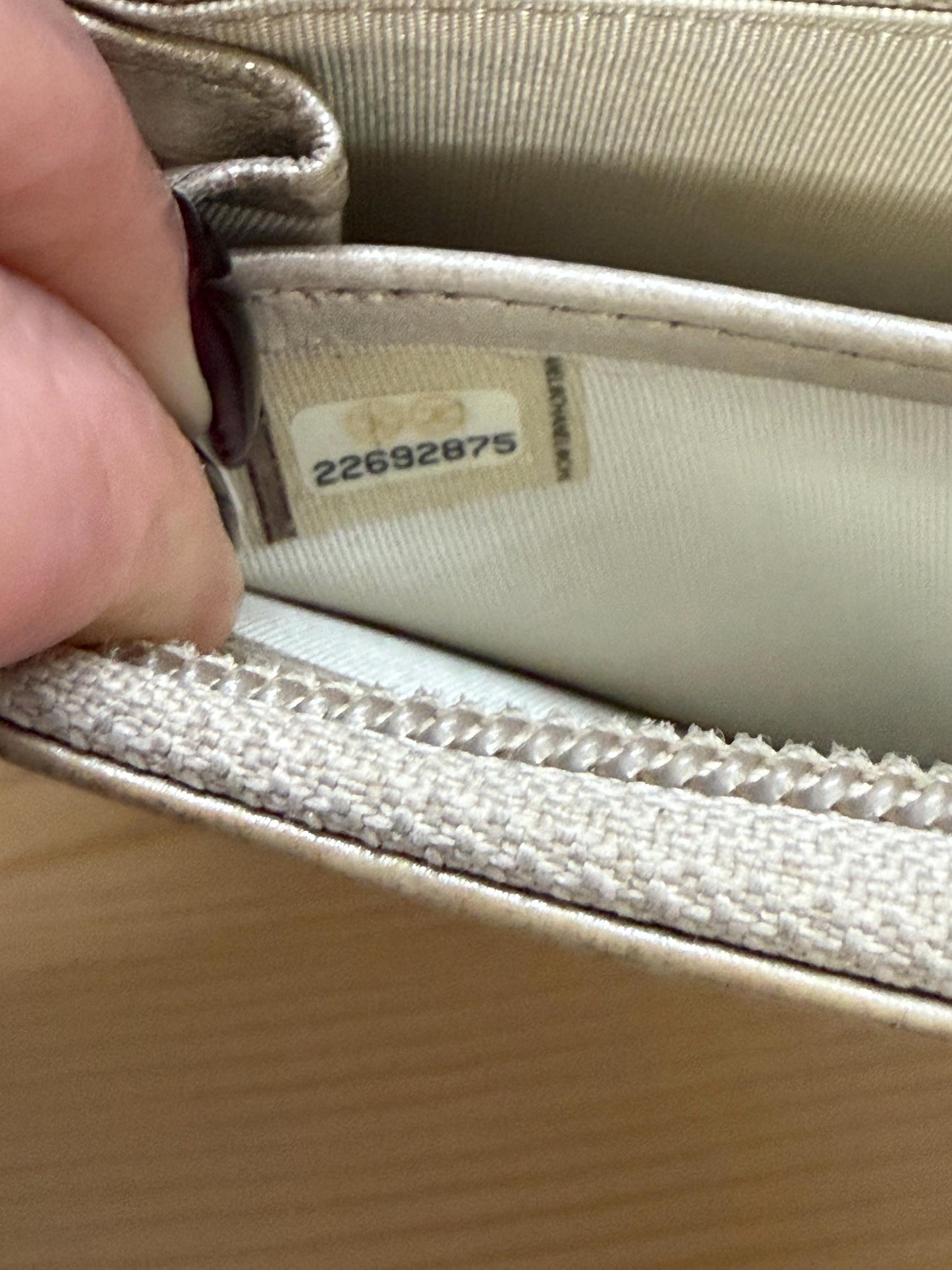 AUTHENTIC Chanel Metallic Lambskin Zippy Wallet