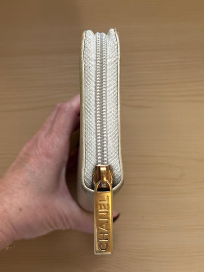 AUTHENTIC Chanel Metallic Lambskin Zippy Wallet