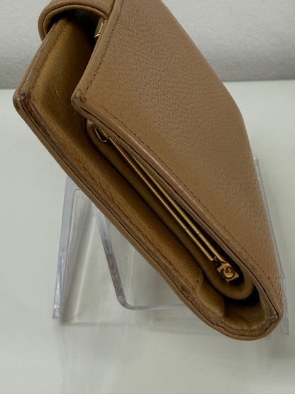Chanel Beige CC Compact Caviar Leather Wallet