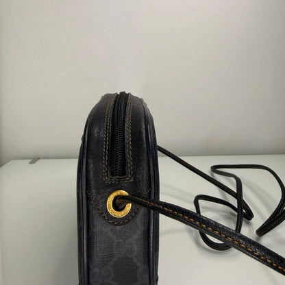 Gucci Vintage GG Supreme Web Sherry Line Crossbody PVC Black
