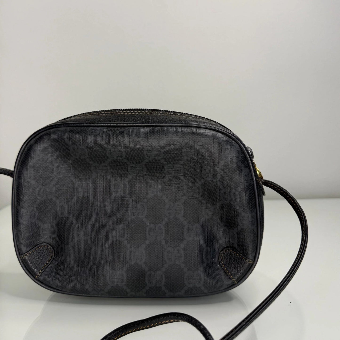 Gucci Vintage GG Supreme Web Sherry Line Crossbody PVC Black