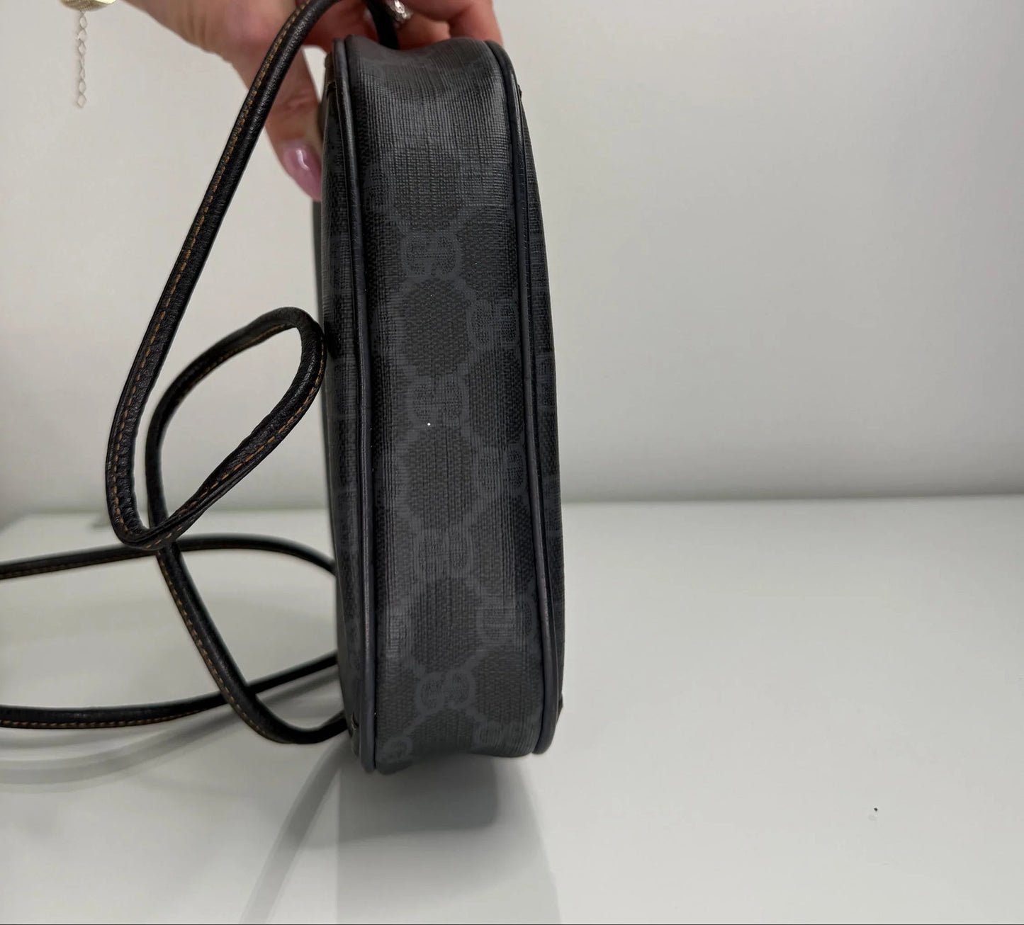 Gucci Vintage GG Supreme Web Sherry Line Crossbody PVC Black
