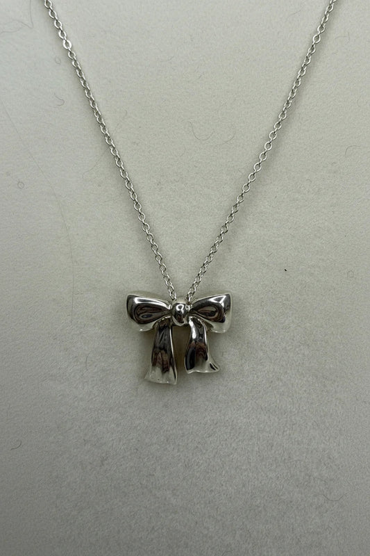 Tiffany Sterling Silver Bow Necklace