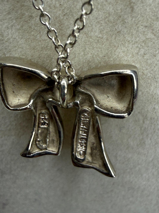 Tiffany Sterling Silver Bow Necklace