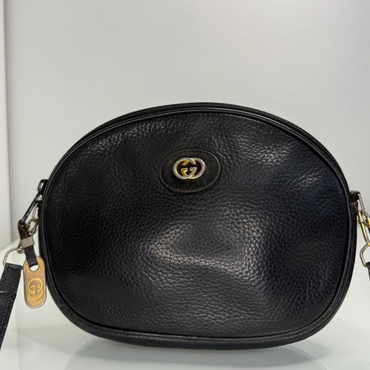 Gucci Vintage Black Leather with Interlocking GG