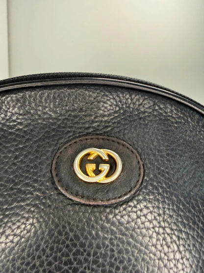Gucci Vintage Black Leather with Interlocking GG